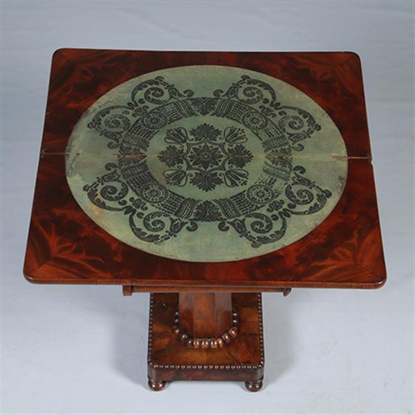 Grote foto hollandse speeltafel of wandtafel op kolompoot ca 1830 in mahonie no.282505 antiek en kunst stoelen en banken