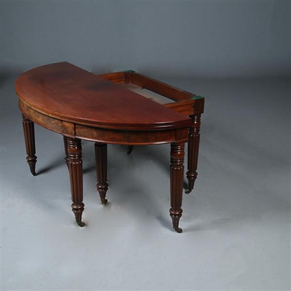 Grote foto transformeerbaar van wandtafel tot coulissetafel van 2 60 m victoriaans ca 1865 no.281410 antiek en kunst stoelen en banken