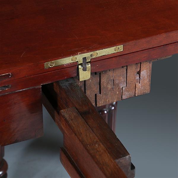 Grote foto transformeerbaar van wandtafel tot coulissetafel van 2 60 m victoriaans ca 1865 no.281410 antiek en kunst stoelen en banken