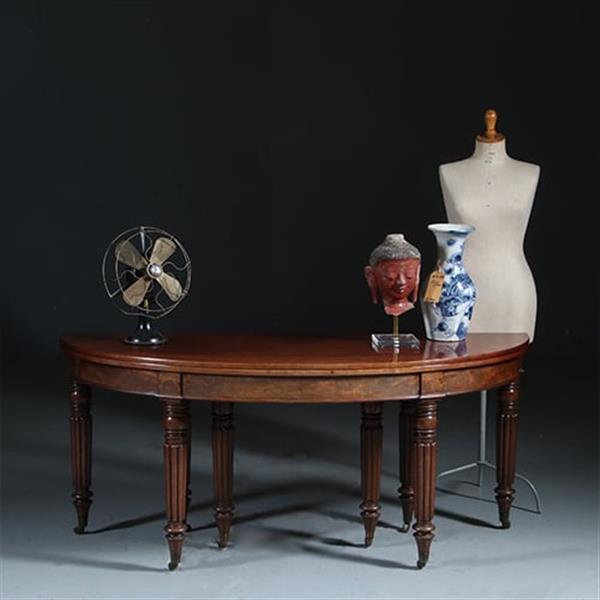 Grote foto transformeerbaar van wandtafel tot coulissetafel van 2 60 m victoriaans ca 1865 no.281410 antiek en kunst stoelen en banken