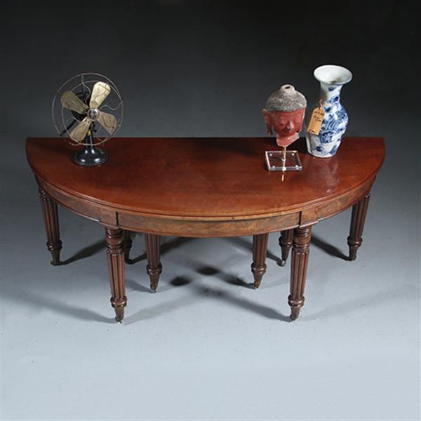 Grote foto transformeerbaar van wandtafel tot coulissetafel van 2 60 m victoriaans ca 1865 no.281410 antiek en kunst stoelen en banken