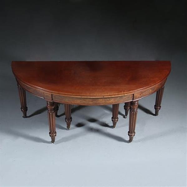 Grote foto transformeerbaar van wandtafel tot coulissetafel van 2 60 m victoriaans ca 1865 no.281410 antiek en kunst stoelen en banken