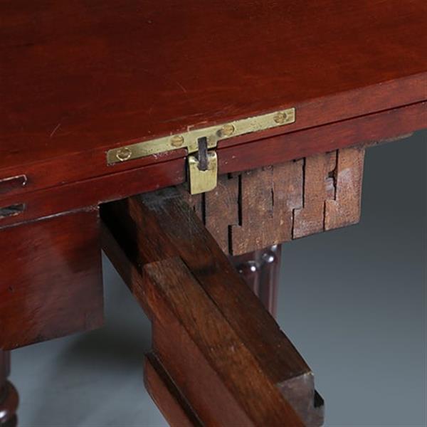 Grote foto transformeerbaar van wandtafel tot coulissetafel van 2 60 m victoriaans ca 1865 no.281410 antiek en kunst stoelen en banken