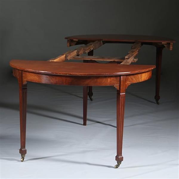 Grote foto louis seize coulissetafel ca 1800 met 4 inlegbladen verlengbaar tot 12 personen no.281420 antiek en kunst stoelen en banken