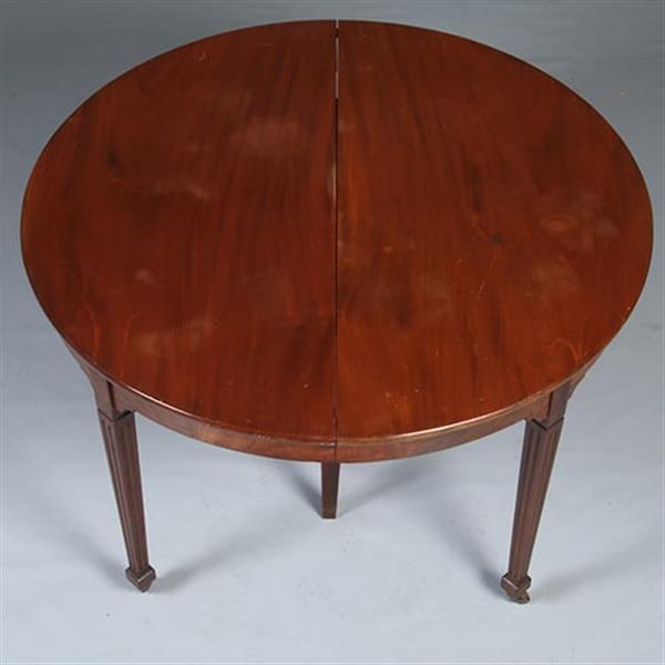 Grote foto louis seize coulissetafel ca 1800 met 4 inlegbladen verlengbaar tot 12 personen no.281420 antiek en kunst stoelen en banken