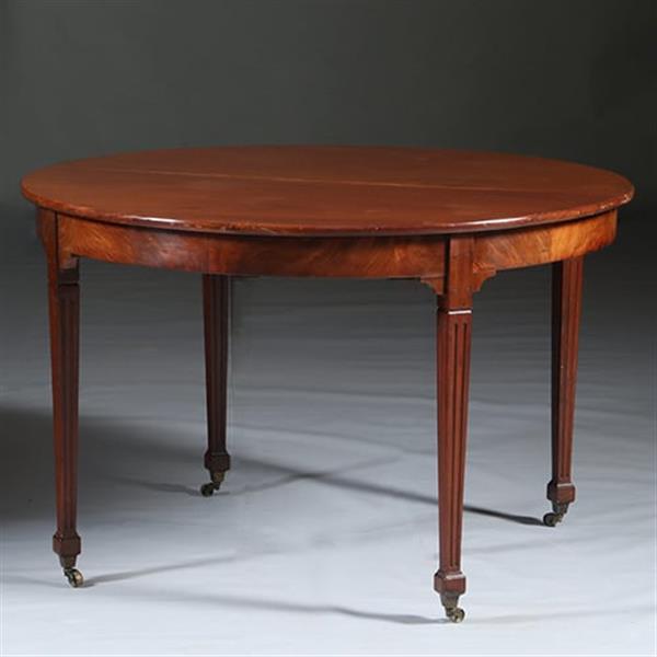 Grote foto louis seize coulissetafel ca 1800 met 4 inlegbladen verlengbaar tot 12 personen no.281420 antiek en kunst stoelen en banken