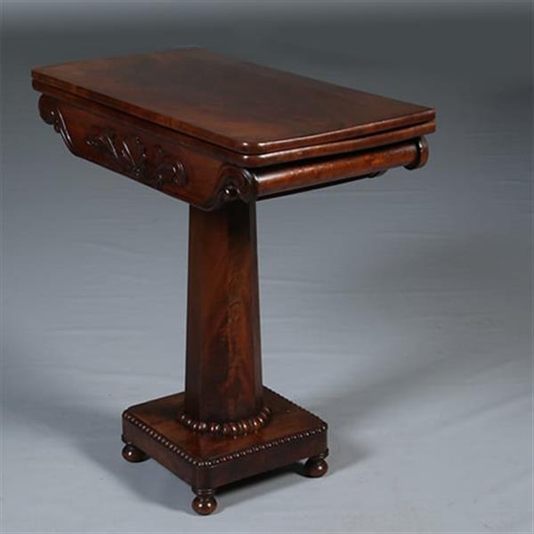Grote foto hollandse speeltafel of wandtafel op kolompoot ca 1830 in mahonie no.282505 antiek en kunst stoelen en banken