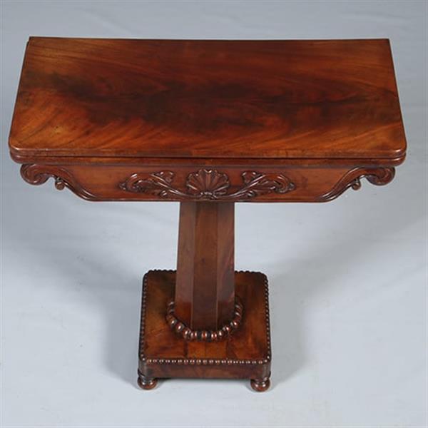 Grote foto hollandse speeltafel of wandtafel op kolompoot ca 1830 in mahonie no.282505 antiek en kunst stoelen en banken