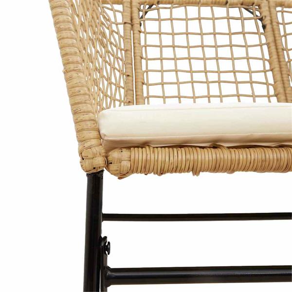 Grote foto vidaxl 7 delige tuinset met kussens poly rattan glas bruin tuin en terras tuinmeubelen