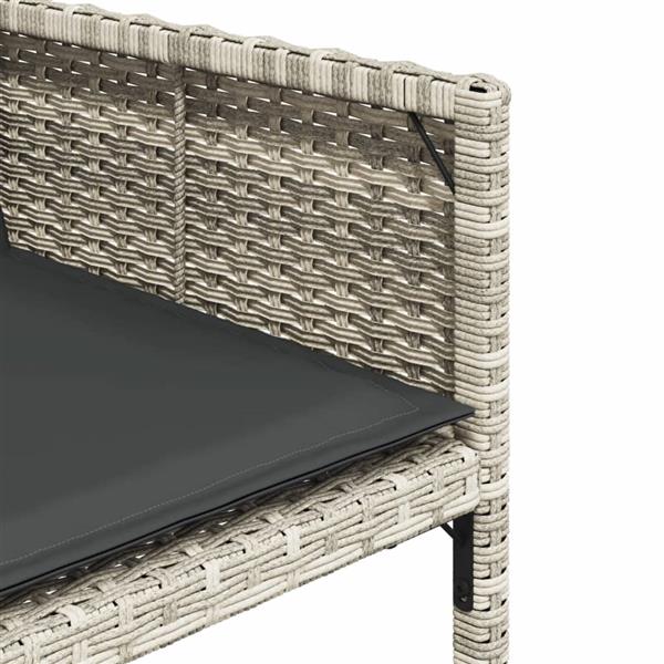 Grote foto vidaxl 9 delige tuinset met kussens poly rattan lichtgrijs tuin en terras tuinmeubelen