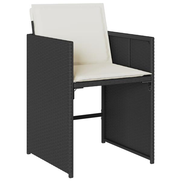 Grote foto vidaxl 9 delige tuinset poly rattan zwart tuin en terras tuinmeubelen
