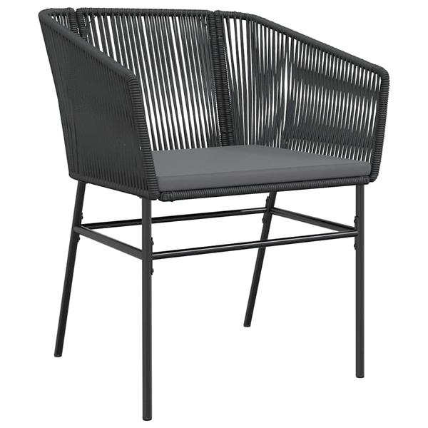 Grote foto vidaxl 5 delige tuinset met kussens poly rattan glas zwart tuin en terras tuinmeubelen