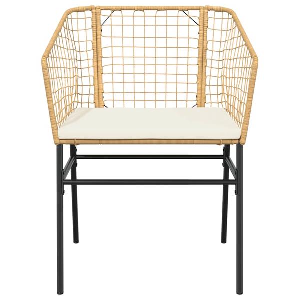 Grote foto vidaxl 7 delige tuinset met kussens poly rattan glas bruin tuin en terras tuinmeubelen