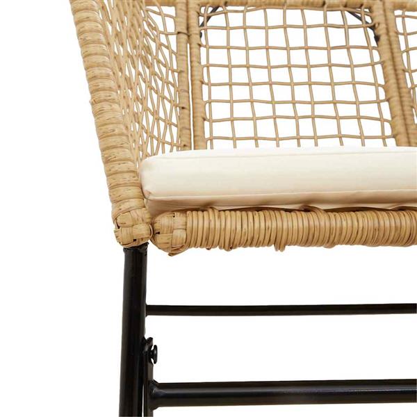 Grote foto vidaxl 7 delige tuinset met kussens poly rattan glas bruin tuin en terras tuinmeubelen
