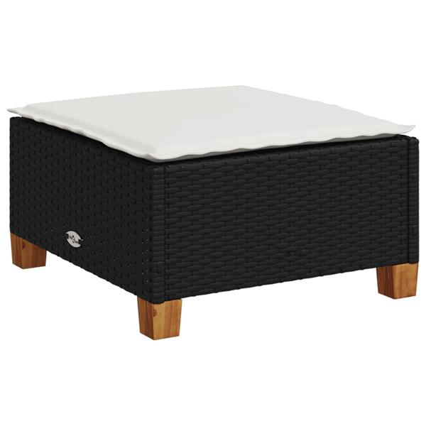 Grote foto vidaxl 6 delige loungeset met kussens poly rattan zwart tuin en terras tuinmeubelen