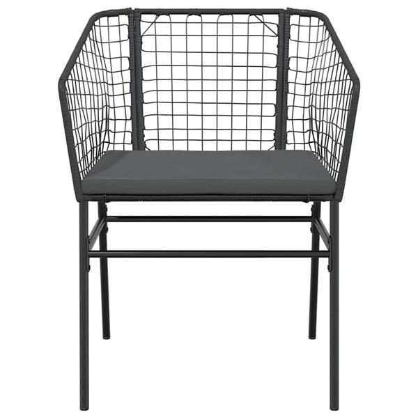 Grote foto vidaxl 7 delige tuinset met kussens poly rattan glas zwart tuin en terras tuinmeubelen