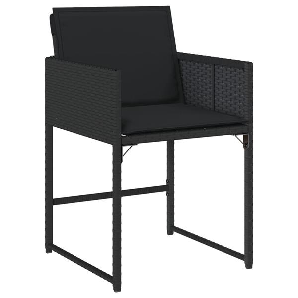 Grote foto vidaxl 9 delige tuinset poly rattan zwart tuin en terras tuinmeubelen
