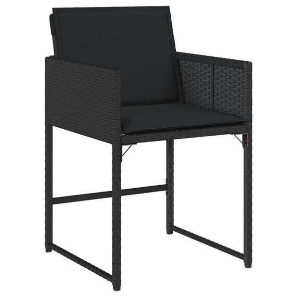 Grote foto vidaxl 7 delige tuinset met kussens poly rattan zwart tuin en terras tuinmeubelen