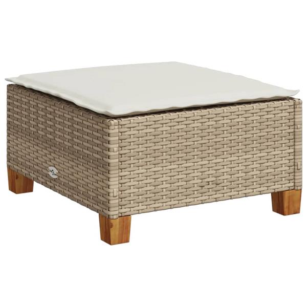 Grote foto vidaxl 6 delige loungeset met kussens poly rattan beige tuin en terras tuinmeubelen