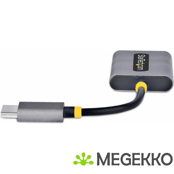 Grote foto startech.com usb c headphone splitter usb type c dual headset adapter met mic input usb c naar 3.5 computers en software overige computers en software