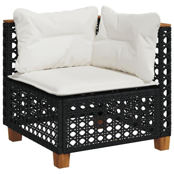 Grote foto vidaxl 6 delige loungeset met kussens poly rattan zwart tuin en terras tuinmeubelen