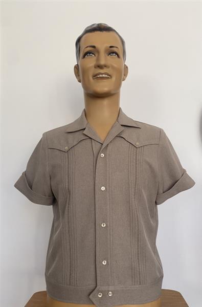 Grote foto motor kulture embroidery twin peaks shirt in light brown. kleding heren t shirts