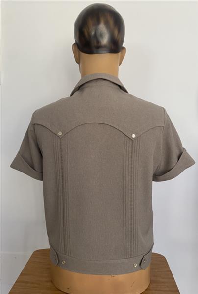 Grote foto motor kulture embroidery twin peaks shirt in light brown. kleding heren t shirts