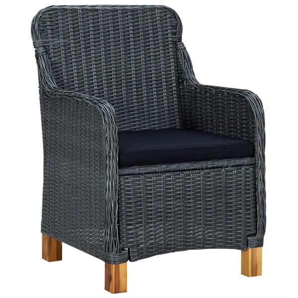 Grote foto vidaxl tuinstoelen 2 st met kussens poly rattan donkergrijs tuin en terras tuinmeubelen