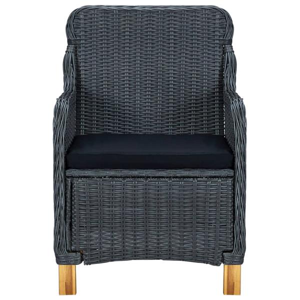 Grote foto vidaxl tuinstoelen 2 st met kussens poly rattan donkergrijs tuin en terras tuinmeubelen