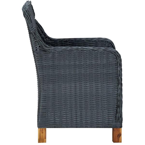 Grote foto vidaxl tuinstoelen 2 st met kussens poly rattan donkergrijs tuin en terras tuinmeubelen