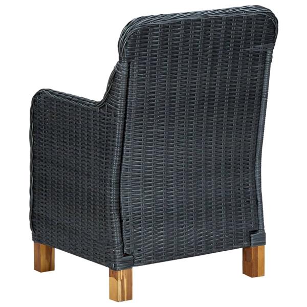 Grote foto vidaxl tuinstoelen 2 st met kussens poly rattan donkergrijs tuin en terras tuinmeubelen