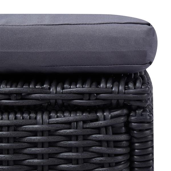 Grote foto vidaxl ligbed poly rattan zwart en donkergrijs tuin en terras tuinmeubelen