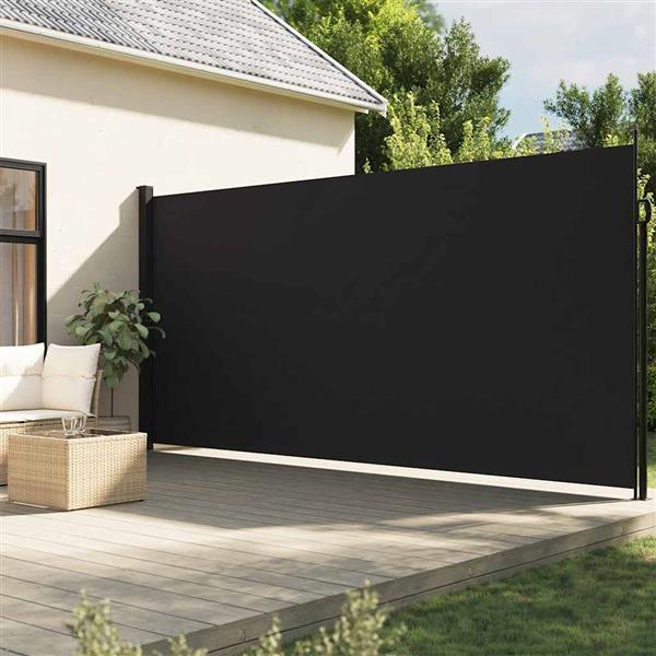 Grote foto vidaxl windscherm uittrekbaar 200x300 cm zwart tuin en terras overige tuin en terras