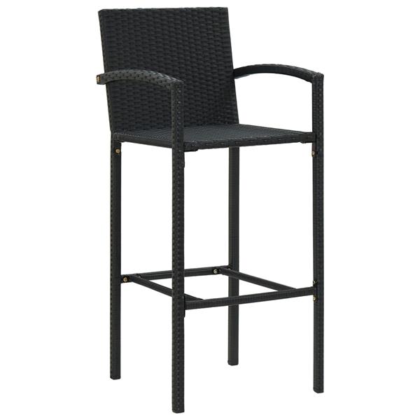 Grote foto vidaxl barkrukken 4 st poly rattan zwart tuin en terras tuinmeubelen