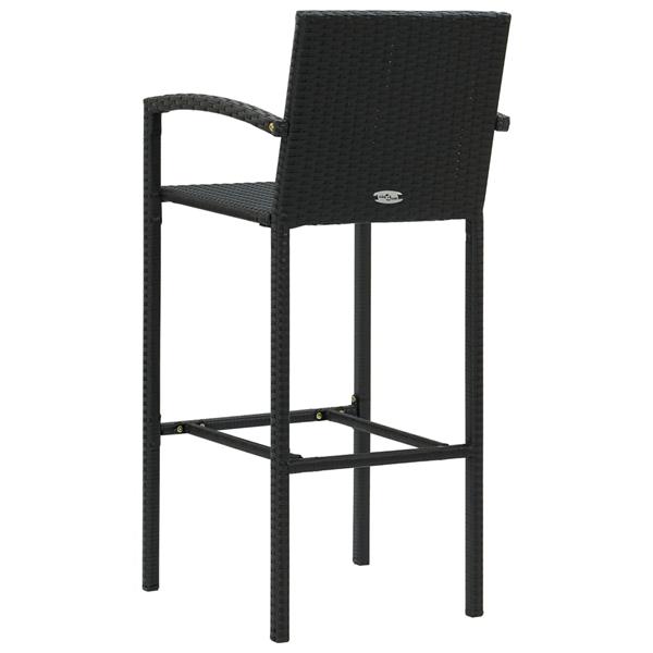 Grote foto vidaxl barkrukken 4 st poly rattan zwart tuin en terras tuinmeubelen