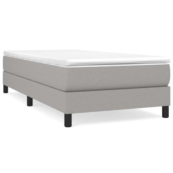 Grote foto vidaxl bedframe zonder matras 90x200 cm stof lichtgrijs antiek en kunst stoelen en banken
