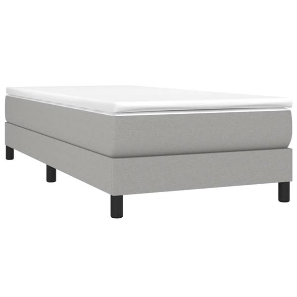 Grote foto vidaxl bedframe zonder matras 90x200 cm stof lichtgrijs antiek en kunst stoelen en banken