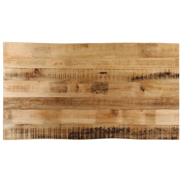 Grote foto vidaxl tafelblad met natuurlijke rand 100x60x2 5 cm massief mangohout antiek en kunst stoelen en banken