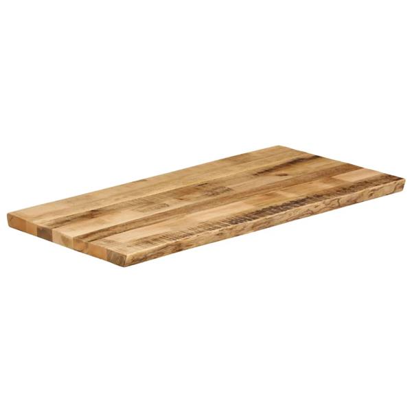 Grote foto vidaxl tafelblad met natuurlijke rand 100x60x2 5 cm massief mangohout antiek en kunst stoelen en banken