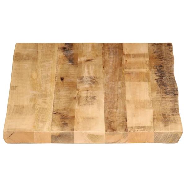 Grote foto vidaxl tafelblad met natuurlijke rand 100x60x2 5 cm massief mangohout antiek en kunst stoelen en banken