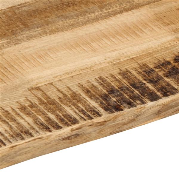 Grote foto vidaxl tafelblad met natuurlijke rand 100x60x2 5 cm massief mangohout antiek en kunst stoelen en banken