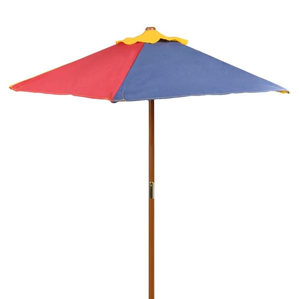 Grote foto vidaxl kinderpicknicktafel met banken en parasol hout meerkleurig tuin en terras tuinmeubelen