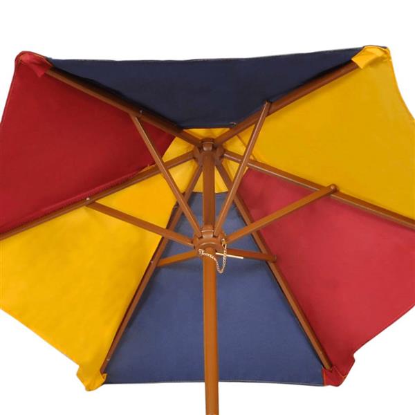 Grote foto vidaxl kinderpicknicktafel met banken en parasol hout meerkleurig tuin en terras tuinmeubelen