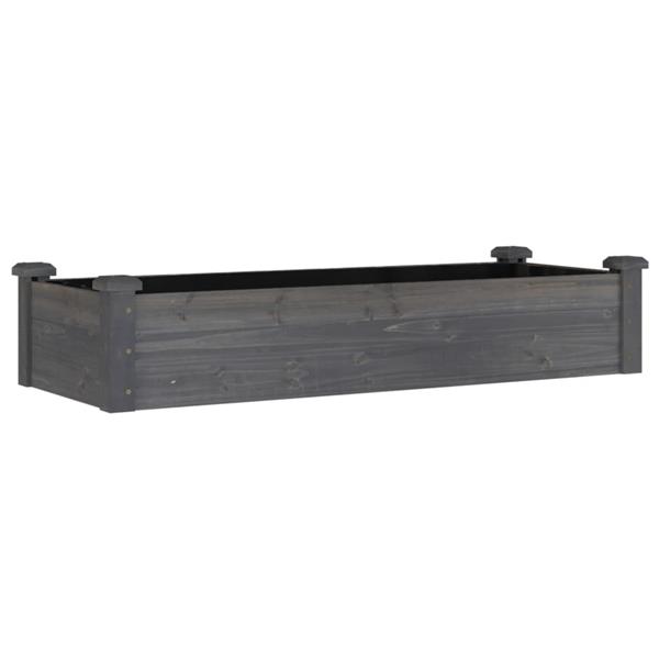 Grote foto vidaxl plantenbak verhoogd met voering 120x45x25 cm vurenhout grijs tuin en terras overige tuin en terras