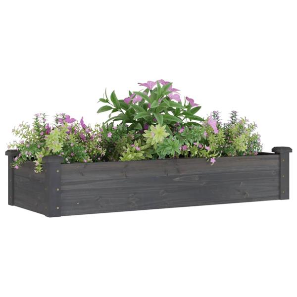 Grote foto vidaxl plantenbak verhoogd met voering 120x45x25 cm vurenhout grijs tuin en terras overige tuin en terras