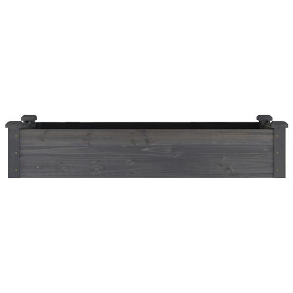 Grote foto vidaxl plantenbak verhoogd met voering 120x45x25 cm vurenhout grijs tuin en terras overige tuin en terras