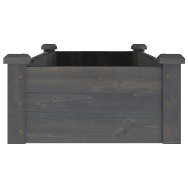 Grote foto vidaxl plantenbak verhoogd met voering 120x45x25 cm vurenhout grijs tuin en terras overige tuin en terras