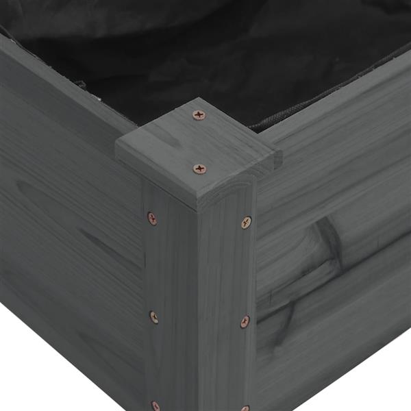 Grote foto vidaxl plantenbak verhoogd met voering 120x45x25 cm vurenhout grijs tuin en terras overige tuin en terras
