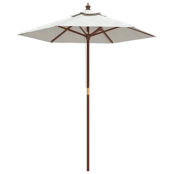 Grote foto vidaxl parasol met houten paal 196x231 cm zandkleurig tuin en terras overige tuin en terras