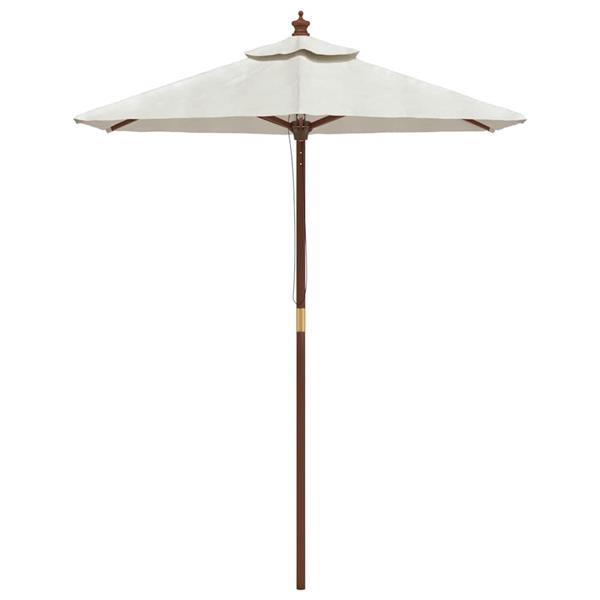 Grote foto vidaxl parasol met houten paal 196x231 cm zandkleurig tuin en terras overige tuin en terras